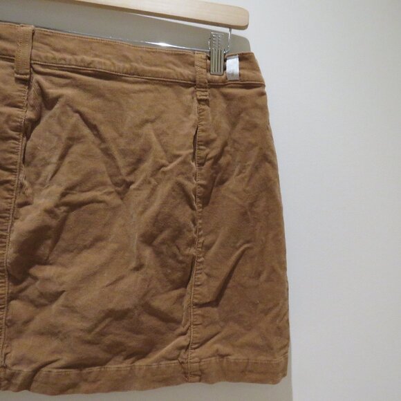 7 FOR ALL MANKIND Button Front Corduroy Mini Skirt Penny Tan Retro Boho Preppy - Picture 10 of 13
